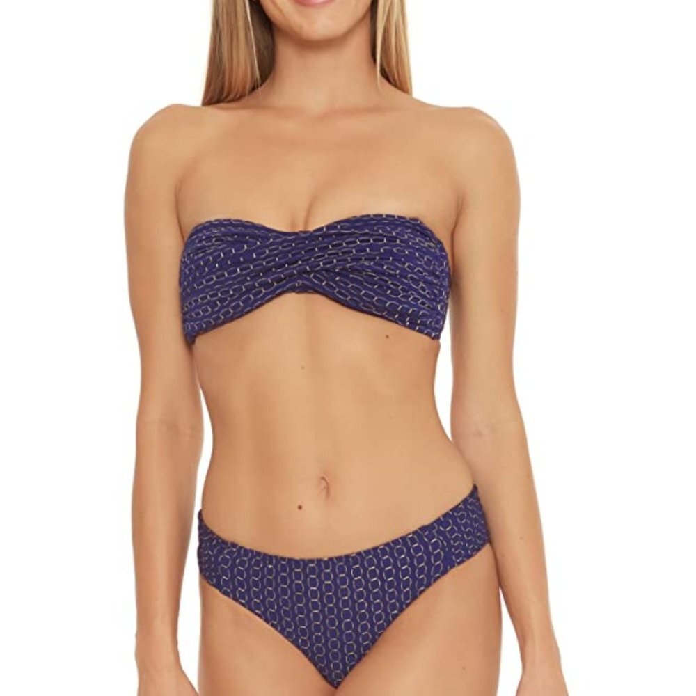 NWT Trina Turk Adeline Twist Bandeau Top & Shirred Side  Bikini Bottom 8